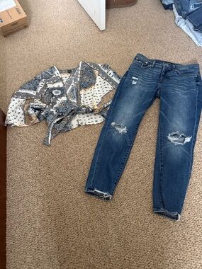 Women's Distressed Blue Skinny Jeans - Blue lucky brand size 8